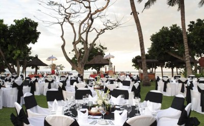 theme party set up - b&w - raised garden 1